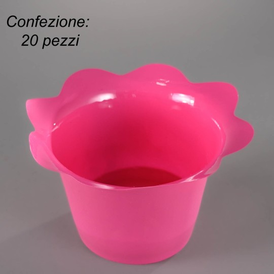 Portavaso Smerlato Fuxia - D 10 Cm - 20 Pezzi