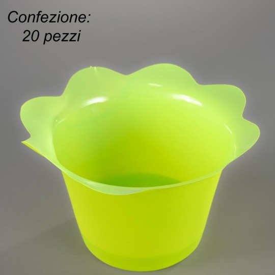 Coprivaso "Smerlato" Verde acido - 10 Cm - 20 Pezzi