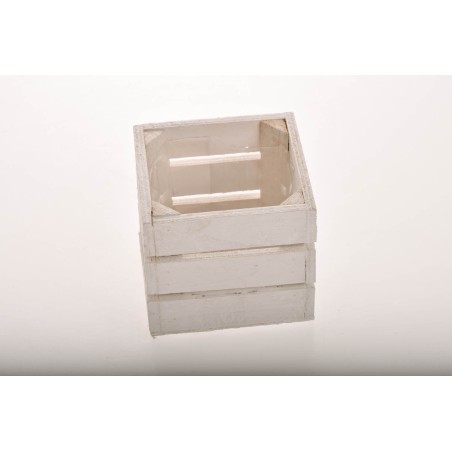 Cassettina quadrata in legno bianco -Varie misure - 7x7 cm