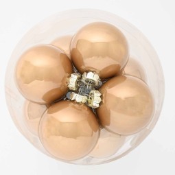 Palline in vetro 16 PZ - 8 Cm / Beige