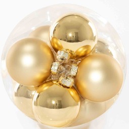 Palline in vetro 16 PZ - 8 Cm / Oro satinato e lucido