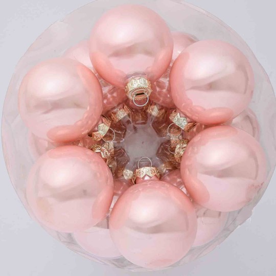 Palline in vetro - D 60 Mm - 36 Pezzi - ROsa Pesca