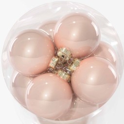 Palline in vetro 16 PZ - 8 Cm / Albicocca