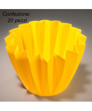 Portavaso Plissettato Giallo - D 12 Cm - 20 Pezzi