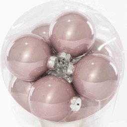 Palline in vetro 16 PZ - 8 Cm / Lilla