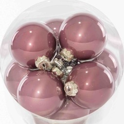 Palline in vetro 16 PZ - 8 Cm / Malva