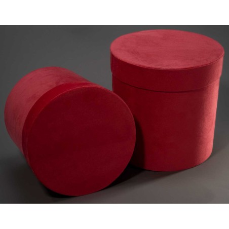 Cappelliere tonde in velluto / Set 2 Pezzi 15x18 - 18x20,5 Cm - Rosso