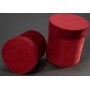 Scatole tonde in velluto Set 2 Pezzi - 15x18 / 18x20,5 Cm - Rosso