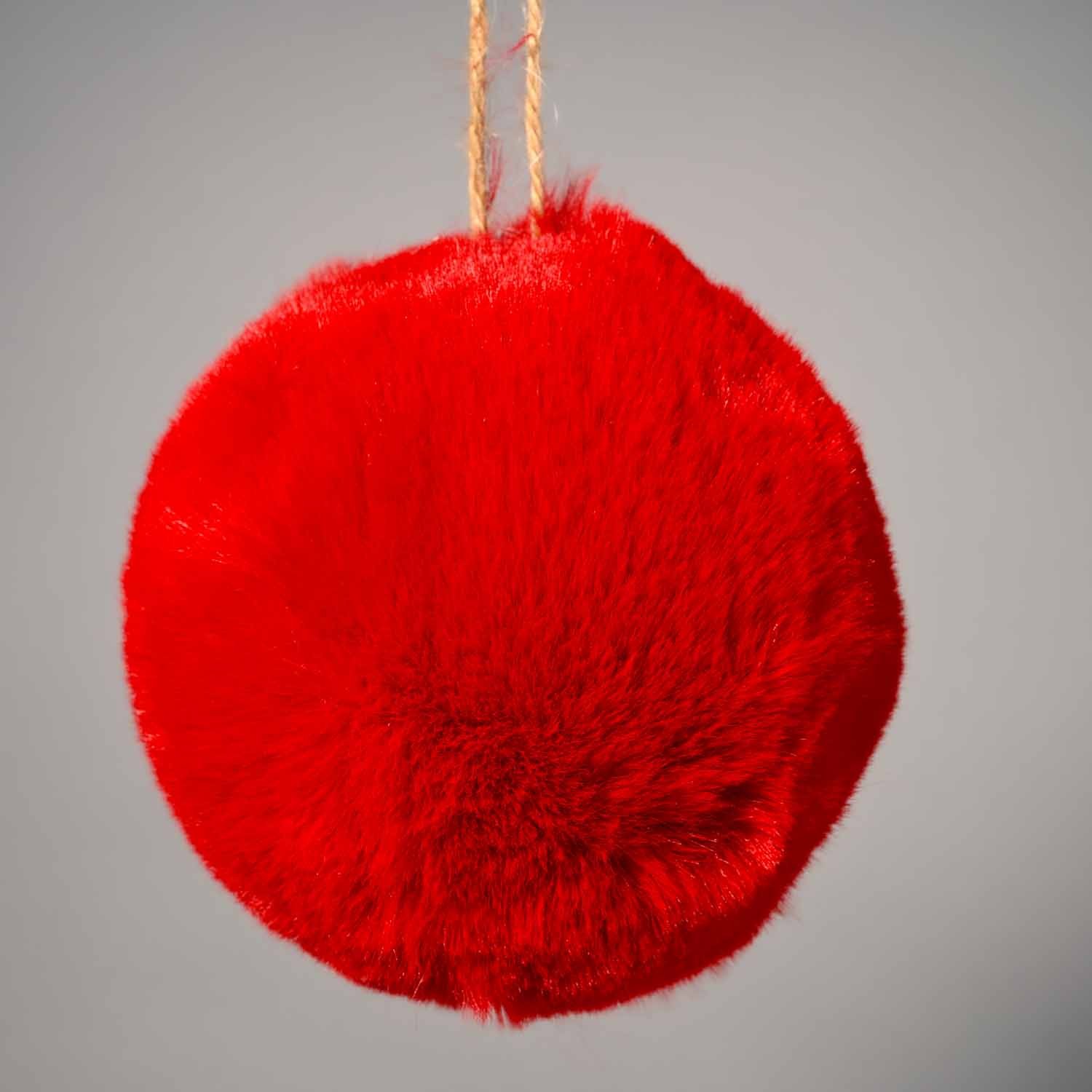 Pallina con pelo - 13 Cm / Rosso