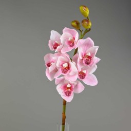 Ramo di cymbidium artificiale natural touch 80 cm  - Rosa