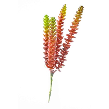 Succulenta artificiale rosso/verde in rametto - 25 Cm