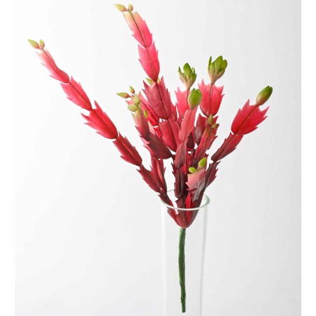 Succulenta artificiale rossa in ramo - 32 Cm