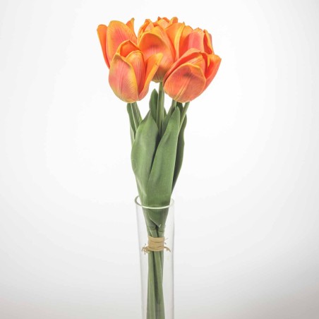 Tulipani in mazzo -  6 steli  da 45 cm- Arancio