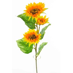 Girasole in Mazzo con 3 Fiori - 64 CM - Giallo