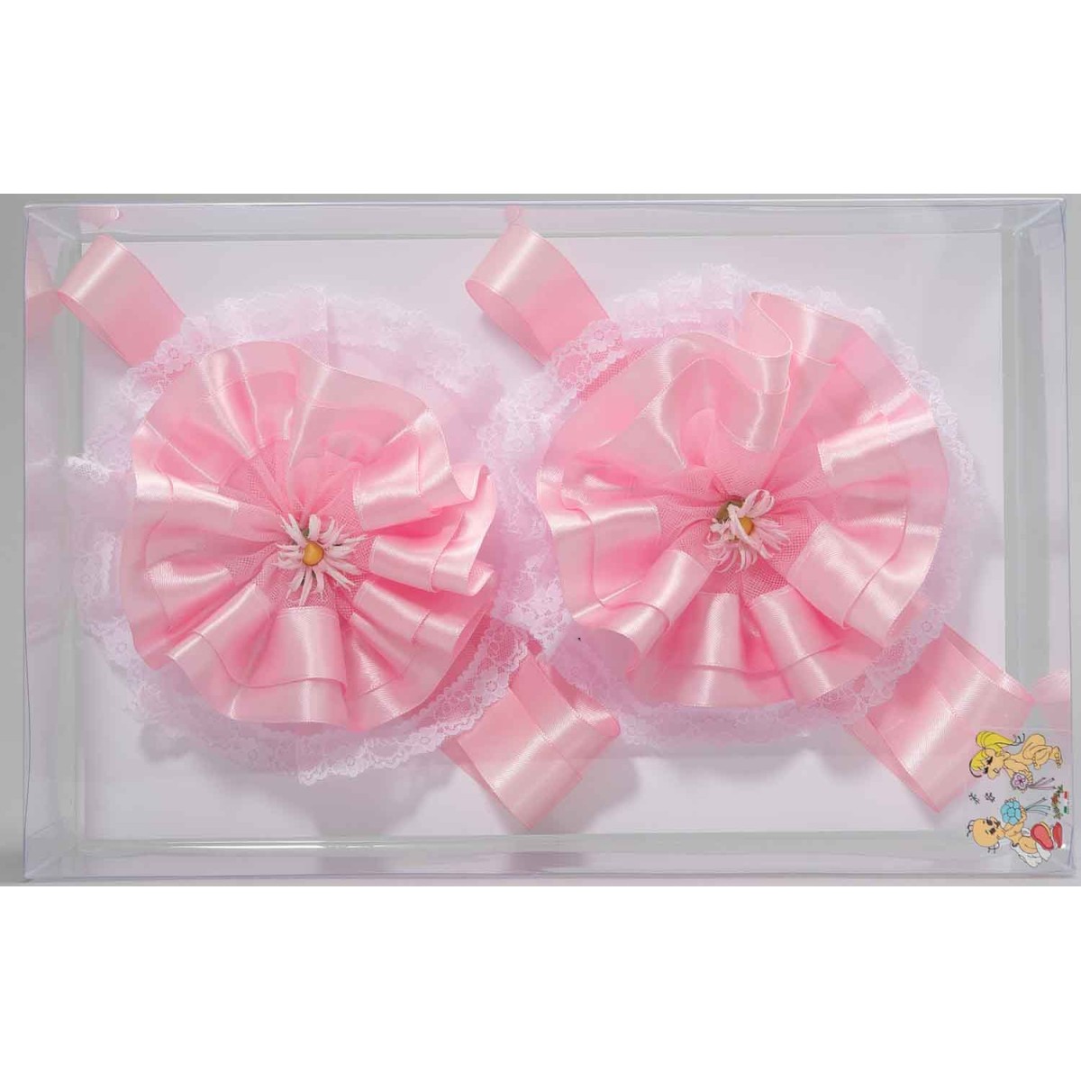 Fiocchi nascita Set 2 Pezzi - 18x35 Cm / Rosa