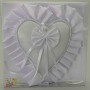 Cuscino portafedi a forma di cuore - 23x23 Cm / Bianco