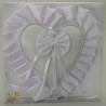 Cuscino portafedi a forma di cuore - 23x23 Cm / Bianco