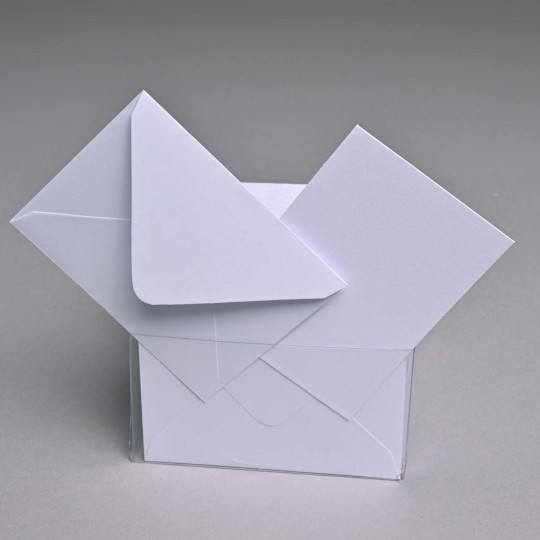 Bigliettini e buste 100 Pezzi - 6x8 Cm / Opalino Bianco