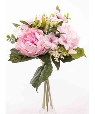 Peonie ed Azalee in mazzo 43 Cm - Rosa