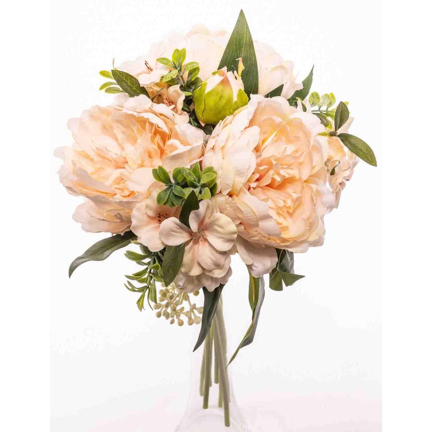 Peonie ed Azalee in mazzo 43 Cm - Pesca