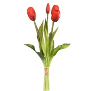 Tulipani "Real touch" 5 fiori - Rosso