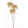 Fiore di Aglio  (allium) ramificato con tre fiori - 62 cxm. in vari colori - Avorio