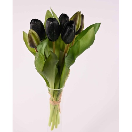 Tulipani "Real touch" in mazzo - Nero