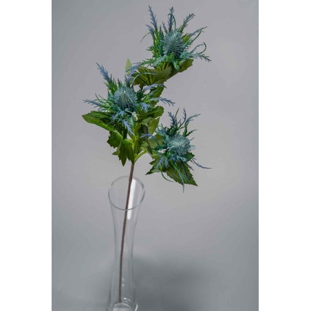 Eringium ramificato con 3 fiori - 65 cm in vari colori - Blu