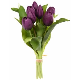 Tulipani "Real touch" in mazzo - Viola scuro