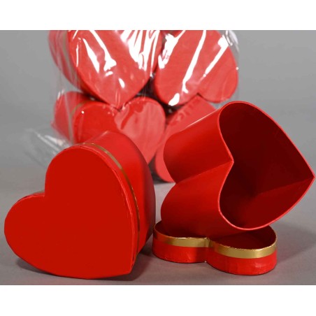 Scatoline in cartoncino a forma di cuore Set 6 Pezzi - 9x8,5x8 Cm - Rosso