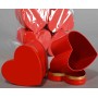 Scatoline in cartoncino a forma di cuore Set 6 Pezzi - 9x8,5x8 Cm - Rosso