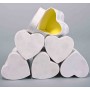 Scatoline a cuore in velluto Set 6 pezzi - 9x9x 8 cm - Bianco