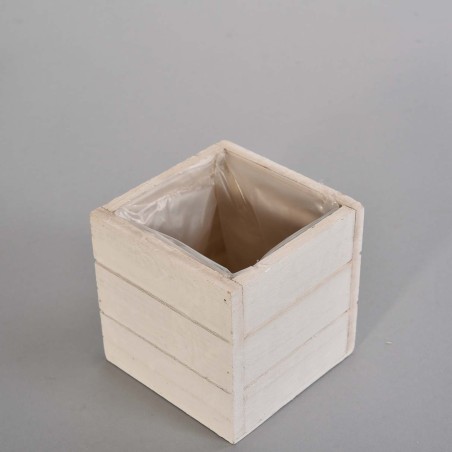 Cassetta in legno - 10x10x10 Cm / Bianco