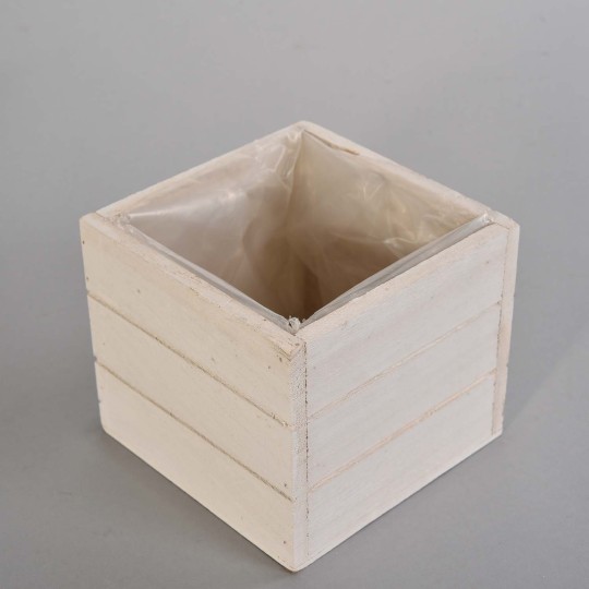 Cassetta in legno - 12,5x12x,11 Cm / Bianco