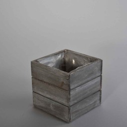 Cassetta in legno - 14x14x14 Cm / Grigio