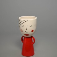 Vaso omino alto in ceramica - 9,2x20 Cm