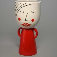 Vaso omino alto in ceramica - 14x29 Cm