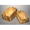 Cesti rettangolari in legno naturale con manici in corda - Set 2 Pezzi