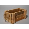 Cesto rettangolare in legno e manici corda - 23x14x10 Cm