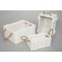 Cassette rettangolari in legno bianco - Set 3 Pezzi