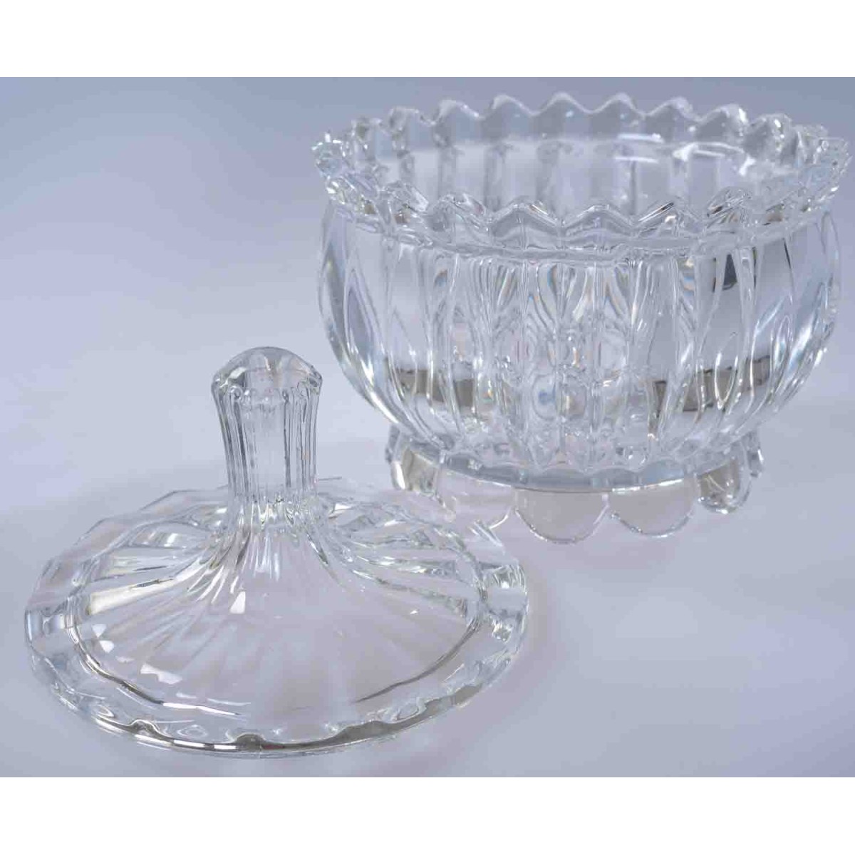 Contenitore in vetro "a spicchi" - D 14 Cm