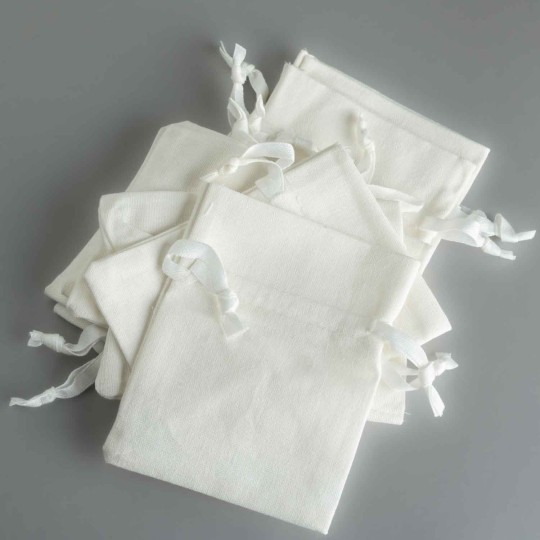 Sacchetti "Cotone" 10 Pezzi - 9x12 Cm / Bianco