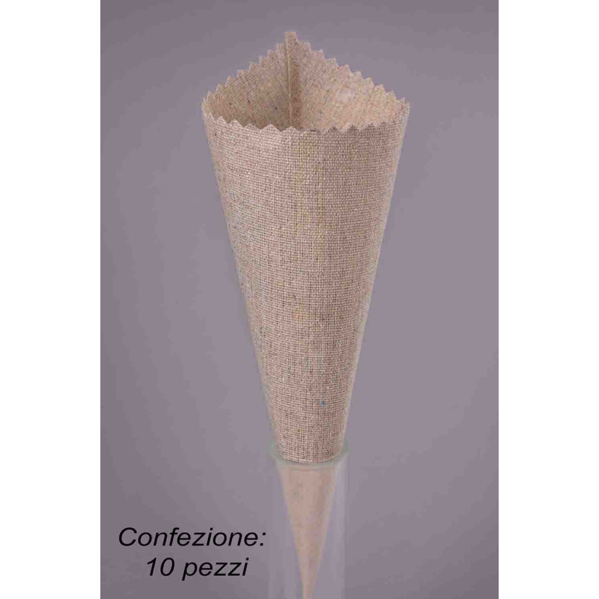 Coni portariso "Cotone" 10 Pezzi - 7x24 Cm / Naturale