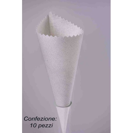 Coni portariso "Cotone" 10 Pezzi - 7x24 Cm / Bianco