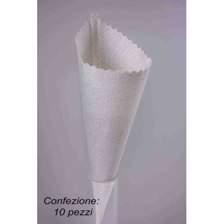 Coni portariso "Cotone" 10 Pezzi - 7x24 Cm / Crema