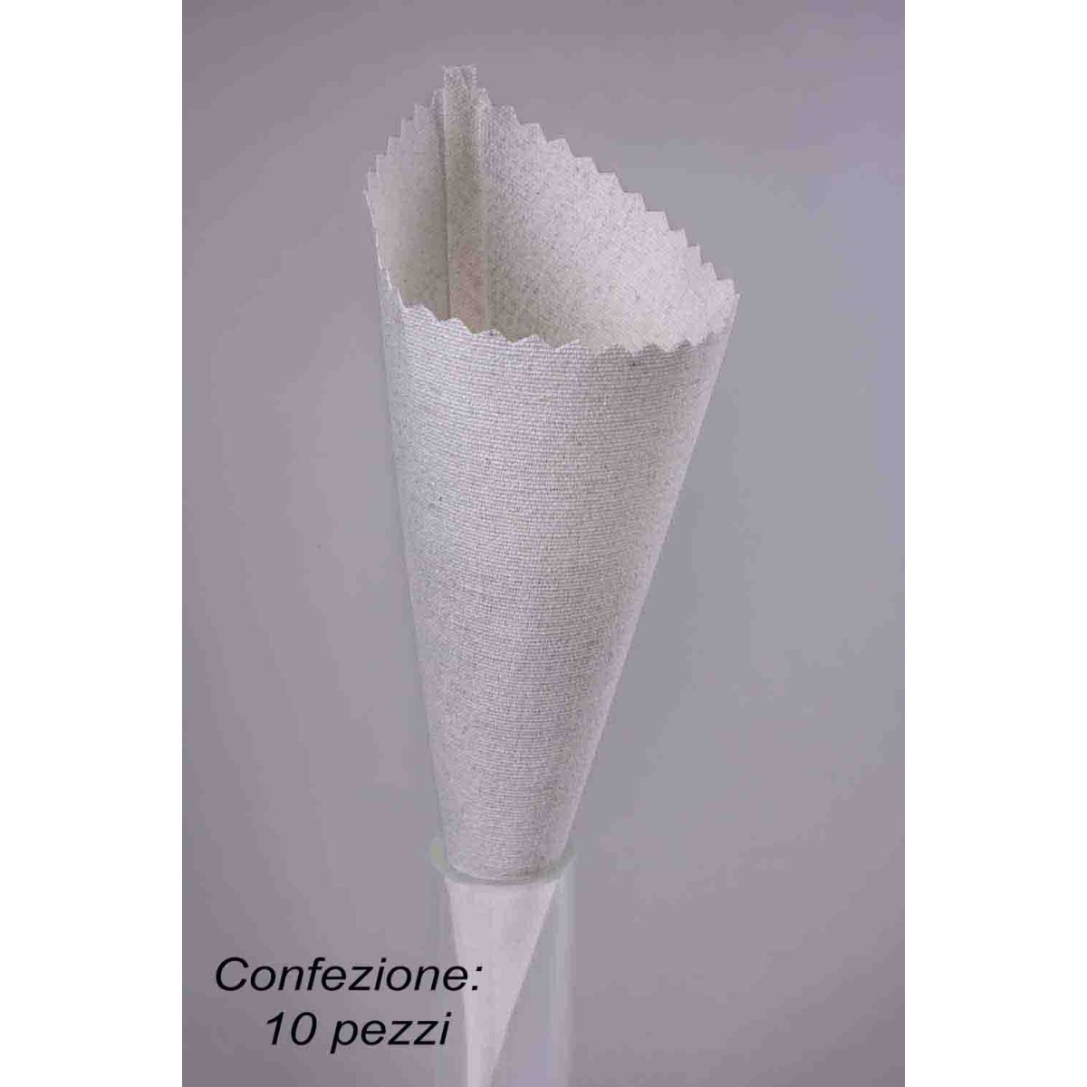 Coni portariso "Cotone" 10 Pezzi - 7x24 Cm / Crema