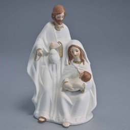 Natività bianca con dettagli oro - 16 CM Poliresina