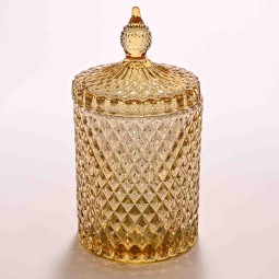 Bomboniera "Bohemia" giallo ambra - 20 Cm