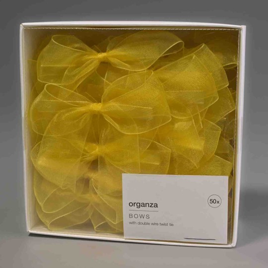 Nastri in organza 50 Pezzi - 8x6 Cm / Giallo