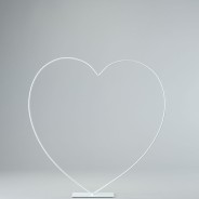 Cuore in metallo con base - Bianco / 39 Cm